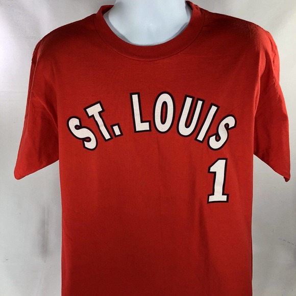 VTG OZZIE SMITH ST LOUIS CARDINALS LARGE SHIRT #1 DOUBLE SIDED 90s EARLY 2000s - Picture 1 of 11